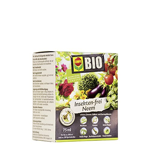 COMPO BIO Insekten-frei Neem, Bekämpfung von Schädlingen an Zierpflanzen, Kartoffeln, Gemüse und Kräutern, 75 ml, 300m²