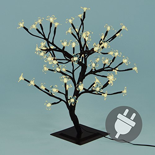 64 LED Baum mit Blüten Blütenbaum Lichterbaum warm weiß 45 cm hoch Trafo Weihnachtsbeleuchtung Außenbeleuchtung IP44 Xmas Gartendeko