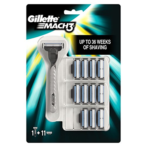 Gillette Mach3 Rasierklingen (Plus Rasierer) Für Männer, 12 Stück