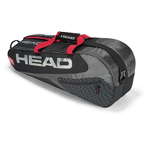 HEAD Elite 6r Combi Tennisschlägertasche, Unisex, 283739BKRD, schwarz/rot, Einheitsgröße