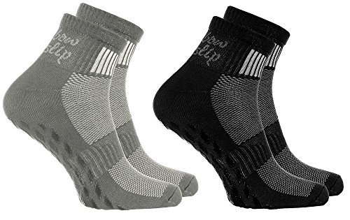 2 Paar bunte Anti-Rutsch-Socken mit ABS-System,ideal für solche Sportarten,wie Joga,Fitness Pilates Kampfkunst Tanz Gymnastik Trampolinspringen.Größen von 42 bis 43, atmende Baumwolle