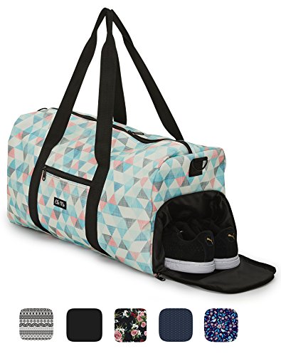 Ela Mo’s elegante Sporttasche Reisetasche mit Schuhfach | 38 Liter Handgepäck Weekender | für Frauen und Männer | in 6 trendigen Designs