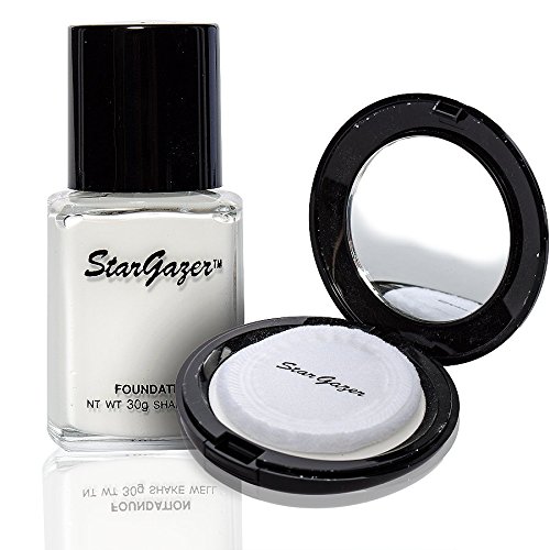 Stargazer Liquid Foundation Makeup und Pressed Powder Puder (Weiß)