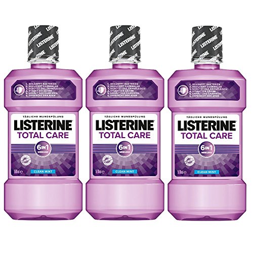 Listerine Total Care Antibakterielle Mundspülung (mit 6-fach Wirkung, für umfassendere Mundhygiene) 3er Pack (3 x 500 ml)