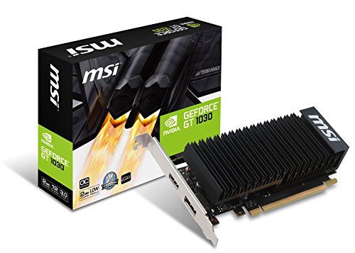 MSI GeForce GT 1030 2GH LP OC 2GB Nvidia GDDR5 1x HDMI, 1x DP, 2 Slot Low Proflie, Afterburner OC, Heat sink Grafikkarte