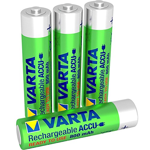 Varta  Rechargeable Accu Ready To Use vorgeladener AAA Micro NiMh Akku (4er Pack, 800 mAh, wiederaufladbar ohne Memory-Effekt - sofort einsatzbereit)