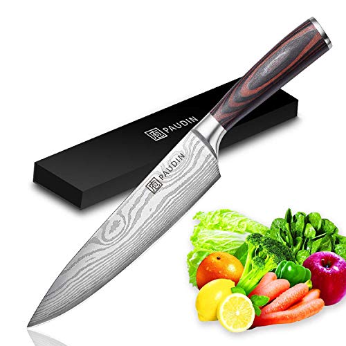 PAUDIN 17cm Chinesisches Messer Hackmesser Kochmesser aus hochwertigem Edelstahl, Küchenmesser mit Scharfer Klinge