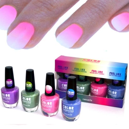 4x farben Thermo Effekt Nagellack Farbwechsel Color Changing Nail Polish WoW!