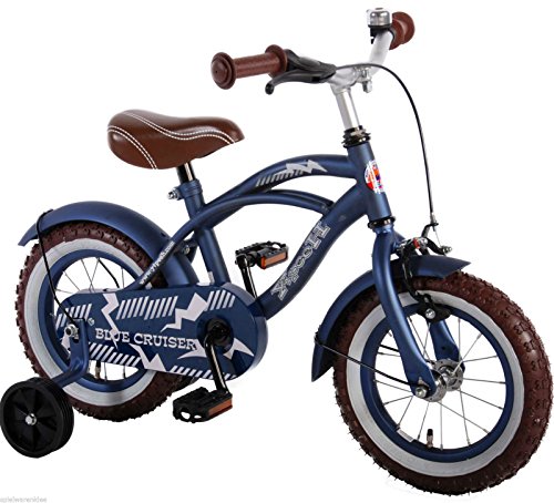 14 Zoll Fahrrad Qualitäts Kinderfahrrad mit Stützräder bike Blue Cruiser matt Blau 51401