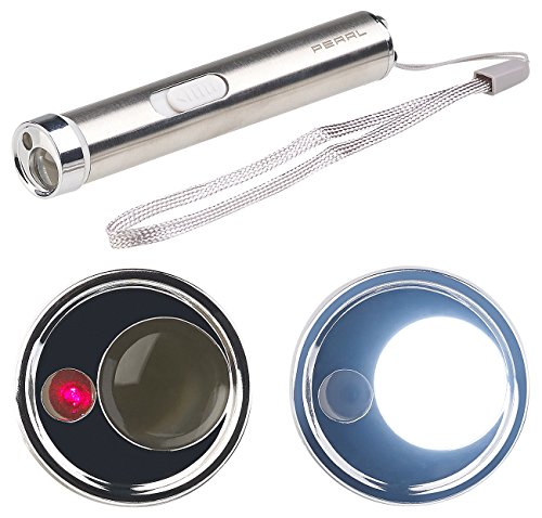 PEARL Stabtaschenlampe: 2in1-LED-Taschenlampe & Laserpointer, Edelstahl-Gehäuse, 15 Lumen (Taschenlampe mit Laser)