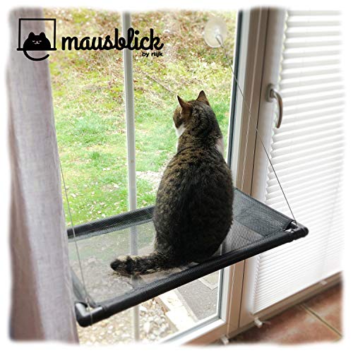 riijk Mausblick Katzenliege Fensterplatz, Perfekter Fensterliegeplatz für Katzen als Hängematte