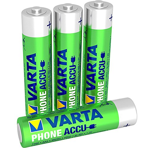 Varta Phone Accu Micro NiMh Akku (AAA 4er Pack, 800 mAh, geeignet für schnurlose Telefone, wiederaufladbar ohne Memory-Effekt - sofort einsatzbereit)