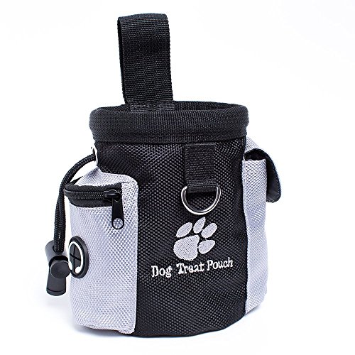 Vicstar Futterbeutel für Hunde - Leckerlitasche Snack Bag mit Clip & Lasche - Futtertasche für Hundetraining und Ausbildung - Wasserfest und Abwaschbar - 12.5x8x12.5 cm