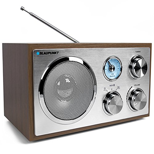 Blaupunkt RXN 180 Vers. 2018 | Büroradio mit Bluetooth und Aux In | UKW/FM Küchenradio | Kofferradio mit Holzgehäuse | Nostalgieradio mit Teleskopantenne | Retro Badezimmer Radio mit Analog-Tuner