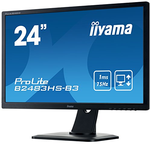 iiyama Prolite B2483HS-B3 61cm (24 Zoll) LED-Monitor Full-HD (VGA, HDMI, DisplayPort, Höhenverstellung, Pivot) Schwarz