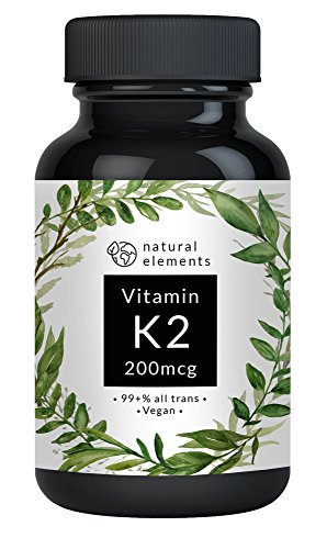 Vitamin K2 MK7 - Laborgeprüft - 365 vegane Kapseln à 200 µg - 99+% All Trans - Mikroverkapselt - Jahrespackung - Menaquinon 7 mit Leinsamenmehl – Hochdosiert und hergestellt in Deutschland