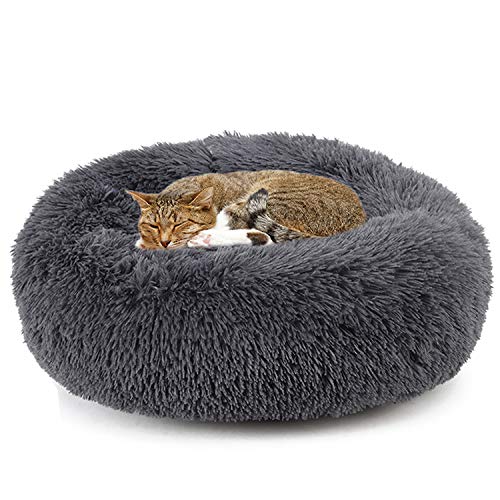 Katzenbett, Plüsch Weich Runden Katze Schlafen Bett/Klein Hund Bett/Haustierbett/katzenbettchen/Betten für Katzen