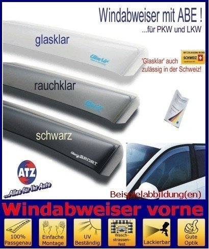 ClimAir CLS0033256D 3256D Windabweiser Profi Vorne, Schwarz