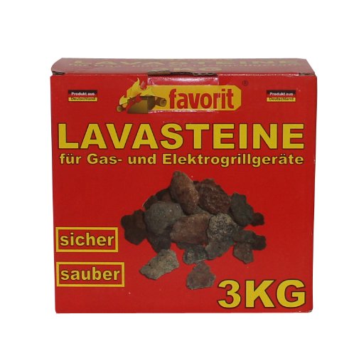 Favorit 3050 Lavasteine für Gas-/Elektrogrill 3 kg; Praktischer Nachfüllpack 3kg für Lavasteingrill; hochwertige Lavasteine für das perfekte Grillergebnis und den besten Grillgenuss