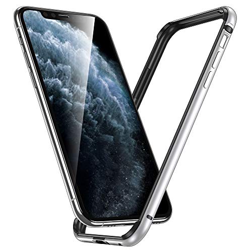 ESR Bumper Hülle kompatibel mit iPhone 11 Pro(2019) - Metallrahmen Schutz mit weichem inneren Bumper [Keine Signalstörungen] [Erhöhter Kantenschutz] für iPhone 11 Pro(2019) - Silber