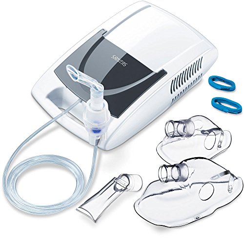 Sanitas SIH 21 Inhalator mit Kompressor-Drucklufttechnologie, Behandlung von Atemwegserkrankungen wie Erkältungen, Bronchitis