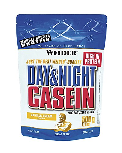 Weider, Day & Night Casein Protein, Vanille-Sahne, 1er Pack (1x 500 g)