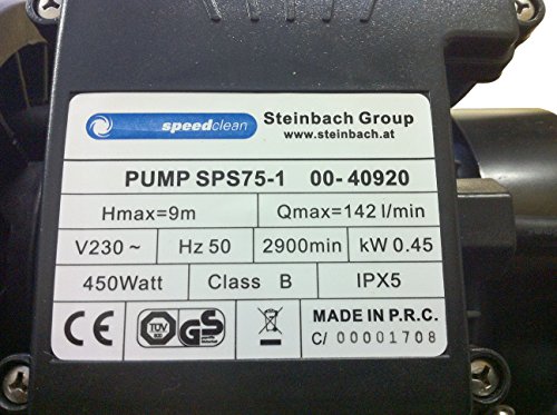 Steinbach SPS 75-1 Filterpumpe, 230 V / 450 Watt, 142 l/min, max. Pumphöhe 9 m, 040920