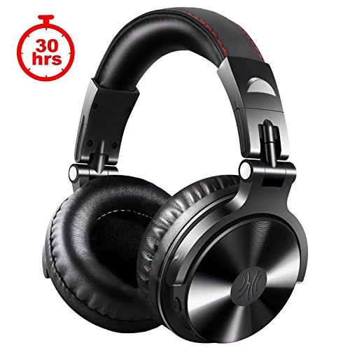 OneOdio 4.1 Bluetooth Kopfhörer, Kabellos/verkabelt Over Ear Headset Dual 50mm Treiber, 30 Stunden Spielzeit, DJ Kopfhörer (Kabellos/verkabelt, Schwarz)