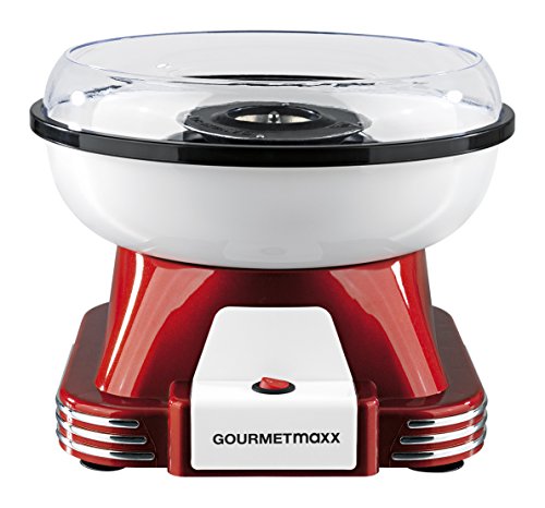 GOURMETmaxx 07329 Zuckerwatte-Maschine für zuhause | ideal für Kindergeburtstag | 500 Watt | Rot-Weiß