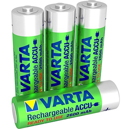 Varta Rechargeable Accu Ready To Use vorgeladen AA Mignon NiMh Akku (4er Pack, 2600 mAh, wiederaufladbar ohne Memory-Effekt - sofort einsatzbereit)