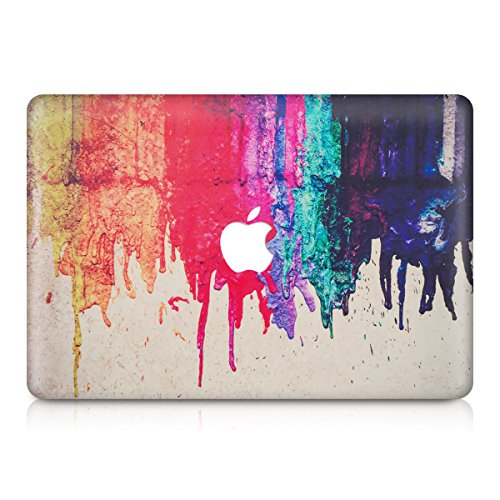 kwmobile Aufkleber Sticker für Apple MacBook Air 13' (ab Mitte 2011) Skin Folie Voderseite Decal Regenbogen laufende Farbe Design
