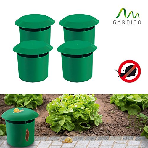 Gardigo Schnecken-Falle 4er Set | Bio Schneckenschutz für den Garten | Umweltfreundliche Schneckenbekämpfung | Sicher und Effizient | Deutscher Hersteller