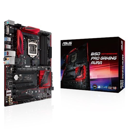 Asus B150 Pro Gaming/Aura Mainboard Sockel 1151 (ATX, Intel B150, 4x DDR4 Speicher, 6x SATA 6Gb/s, 2x USB 3.1, 4x USB 3.0, PCIe 3.0, RGB)