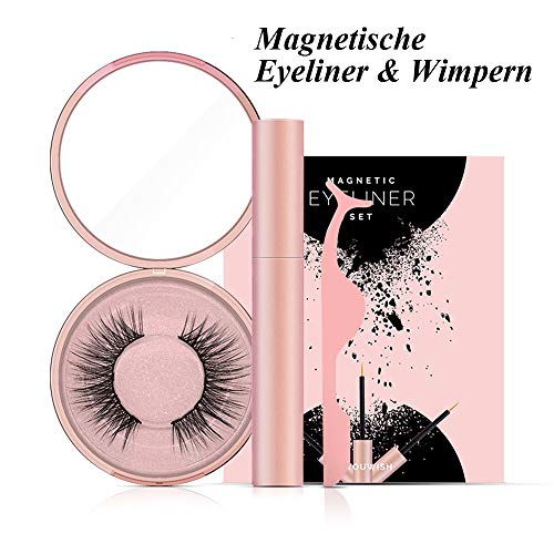 Magnetische Wimpern, Magnetic Eyeliner, 3D Künstliche Magnetische Wimpern, 5 Magnete Wimpern Mit Wasserdichtem Langlebigem