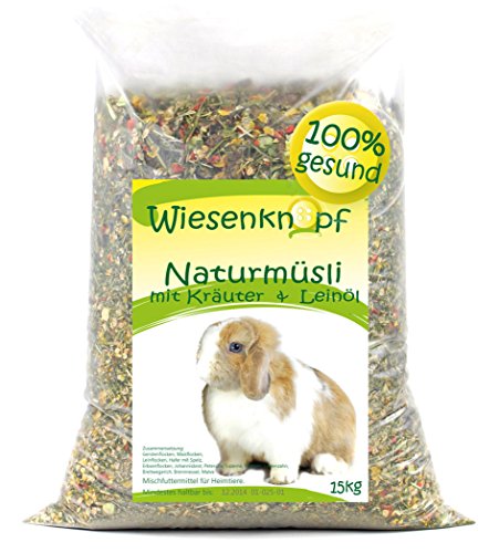 15kg Kaninchenfutter Wiesenknopf Strukturfutter mit Kräuter