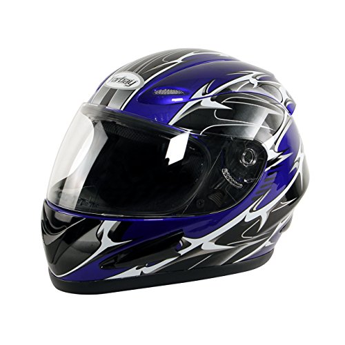 Yorbay Motorradhelm Integralhelm Sturzhelm Helm mit verschienden Typen & in unterschiedlichen Größen (Blau, XL)