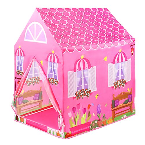 KinderSpielzelt Zur Verwendung Drinnen Oder Draußen Kinder Spielhaus für Mädchen ab 3 Jahre Rosa,Mädchen Partei Schloss (Mehrweg)