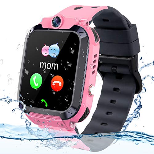 Smartwatch Kinder Wasserdicht Telefon Uhr, Vannico Kids Smartwatch für Jungen Mädchen Kinder Smartwatch mit SIM SOS Anruf (Rose)