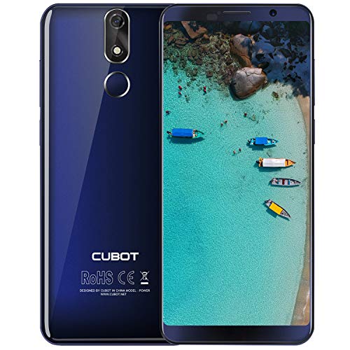 Cubot Power 4G-LTE Dual SIM Smartphone ohne Vertrag 5.99 Zoll (18:9) IPS FHD+ Touch Display mit 6000 mAh Akku 6GB Ram+128GB interner Speicher Android 8.1 20MP Hauptkamera / 13MP Frontkamera Blau