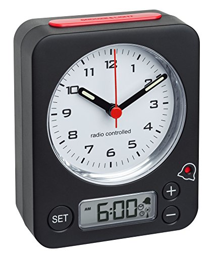 TFA Dostnmann Funkwecker Combo 60.1511 mit analoger Uhrzeit und digitaler Weckzeit, besonders leise und genau