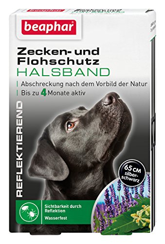 beaphar Zecken- & Flohschutz Halsband für Hunde | Zeckenschutz für Hunde | Reflektierendes Halsband Gegen Zecken & Flöhe | Wasserfest | 1 Stk