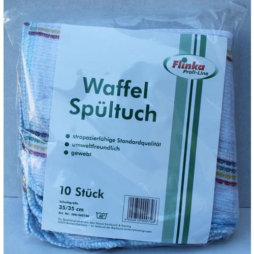 Flinka Waffel Spültücher Naturbelassen 35x35 cm Bunt (10 Stck. Packung)
