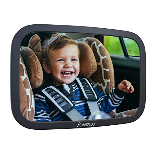Rücksitzspiegel für Babys aus bruchsicherem Material, Auto Rückspiegel für Kindersitz und Babyschale, 360° schwenkbar, Autospiegel in optimaler Größe, Spiegel ohne Einzelteile/Schrauben