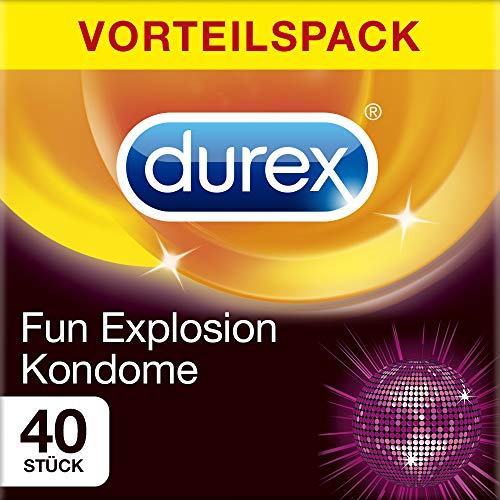 Durex Fun Explosion Kondome – Verschiedene Sorten für aufregende Vielfalt - Verhütung, die Spaß macht – 40er Großpackung (1 x 40 Stück)