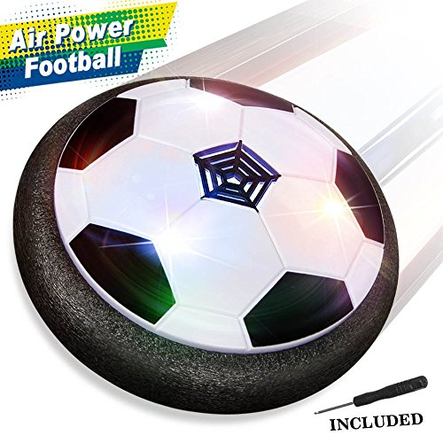 Air Power Fußball - Baztoy Hover Power Ball Indoor Fußball mit LED Beleuchtung, Perfekt zum Spielen in Innenräumen ohne Möbel oder Wände zu beschädigen