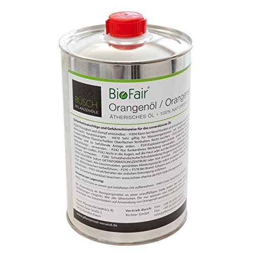 Orangenöl / Orangenschalenöl BioFair, 100% naturrein, kaltgepresst - 1.000ml - VERSANDKOSTENFREI