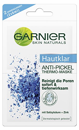 Garnier Hautklar Anti-Pickel Thermo Maske tiefenwirksame mit Salizylsäure + Zink, 5er Pack (5 x (2 x 6 ml))