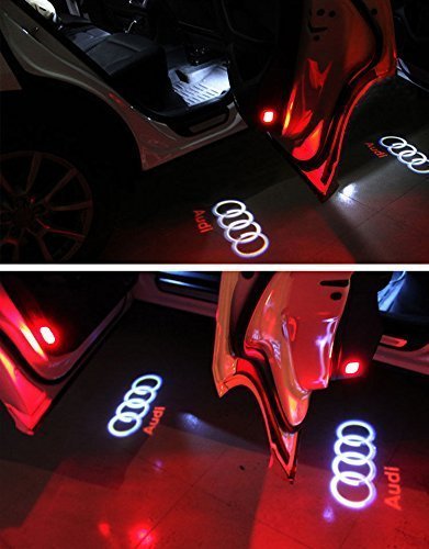 HConce Auto Tür Dekorative Eintrag Logo Projektor Lichter für A6L A4 A1 A5 A6 A4L A8 A3 R8 Q5 Q7 TT A8L A7 A6L Auto LED Projektor Willkommen Licht 4 Stück