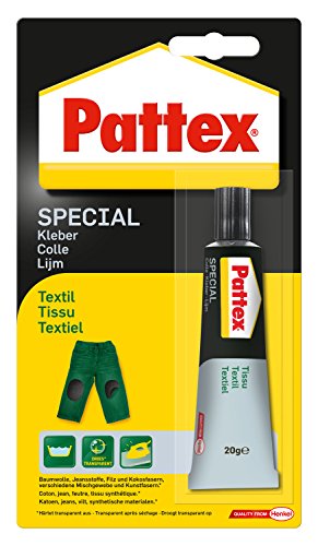 Pattex PXST1 Spezialkleber Textil, für gewebte Stoffe, Tube mit 20 g