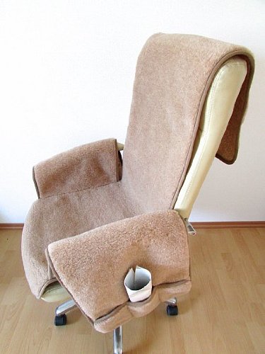 Sesselschoner aus Wolle mit Taschen Sesselauflage Überwurf Schurwolle